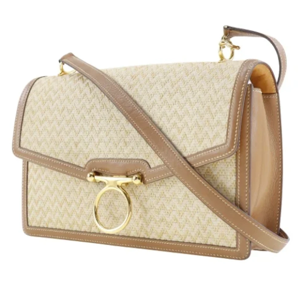 Hermès Vintage Pre-owned Fabric shoulder-bags Beige Dames