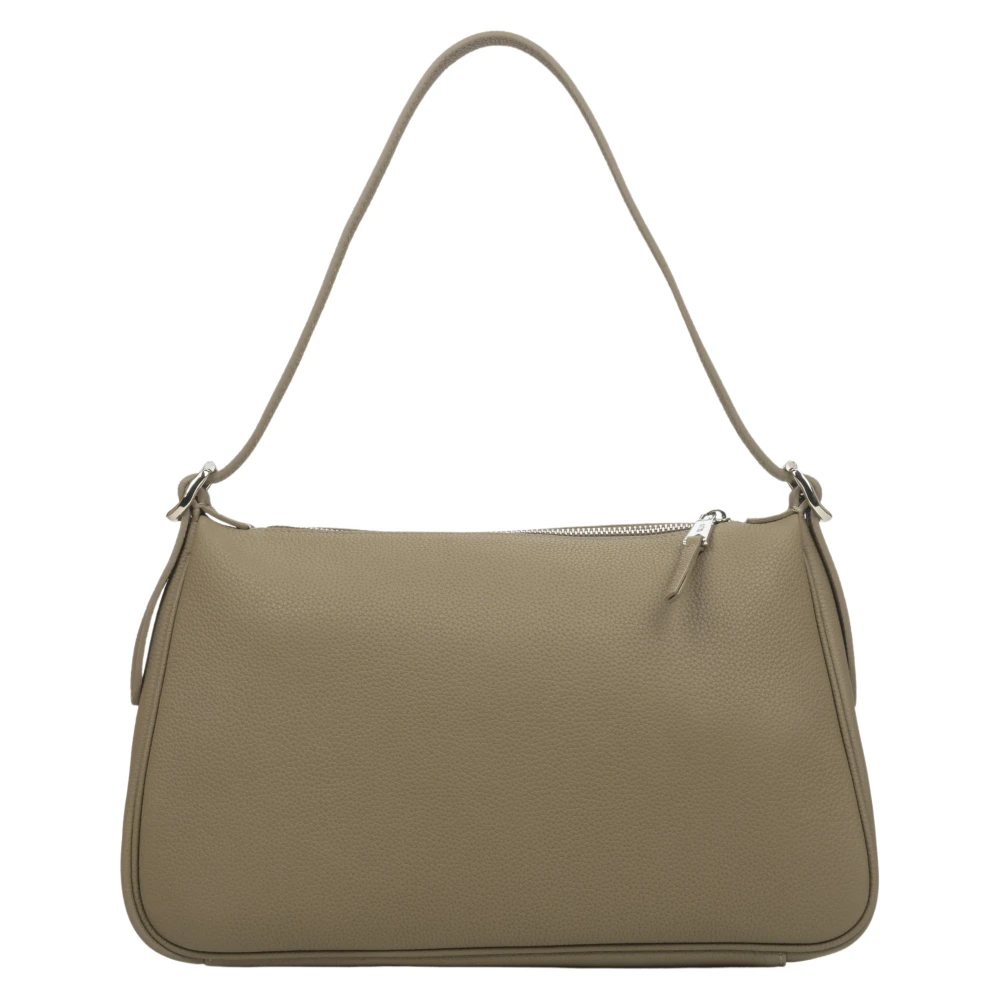 Estro Dames Grijs & Bruin Schoudertas gemaakt van Echt Leer Er00114435 Brown Dames