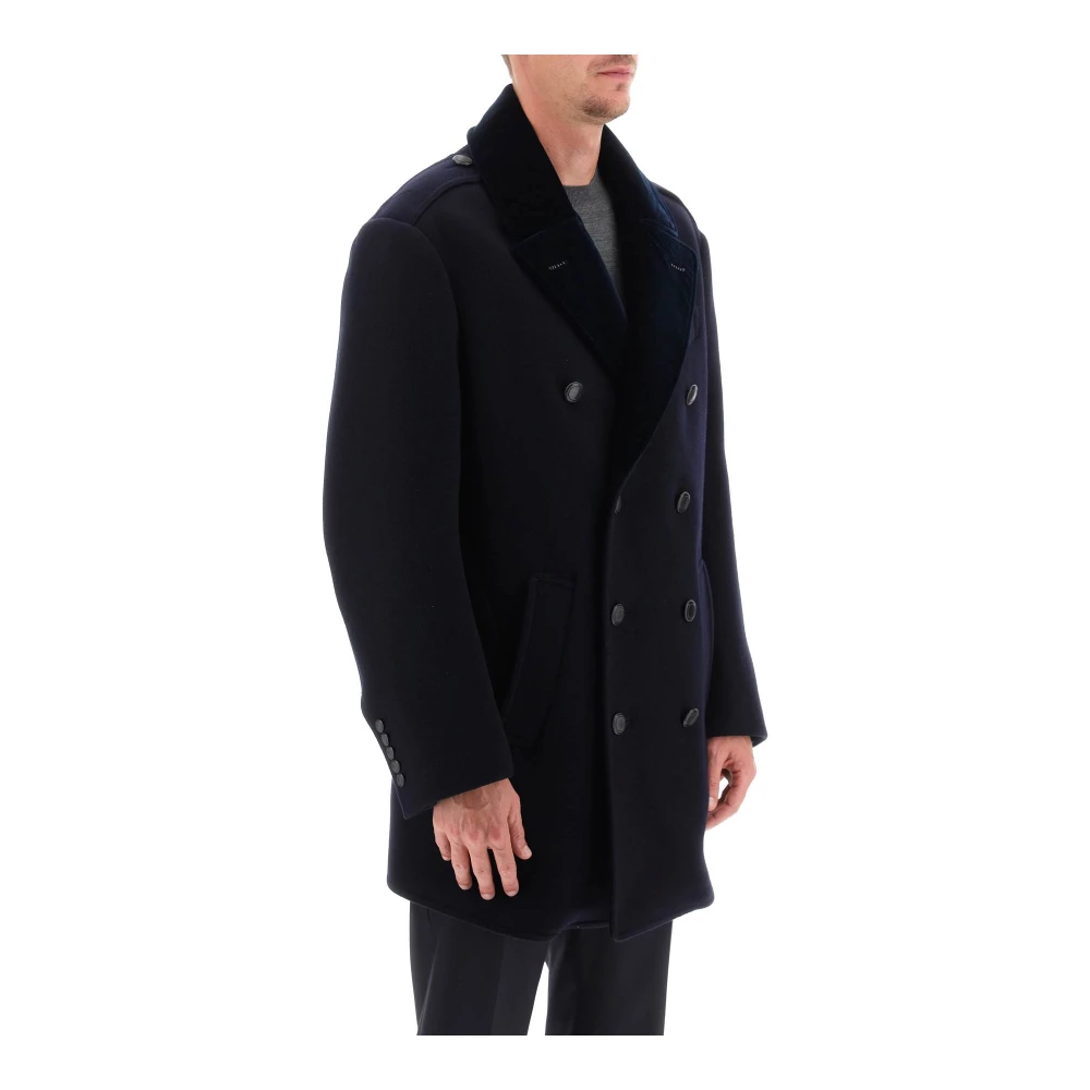 Tom Ford Single-Breasted Coats Blue Heren