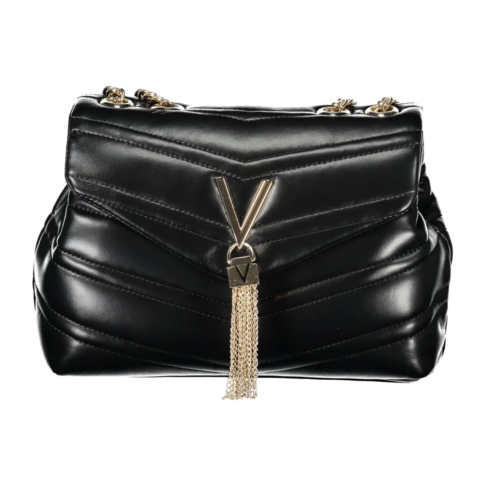 Valentino by Mario Valentino Zwarte Crossbody Tas met Ketting en Meerdere Compartimenten Black Dames