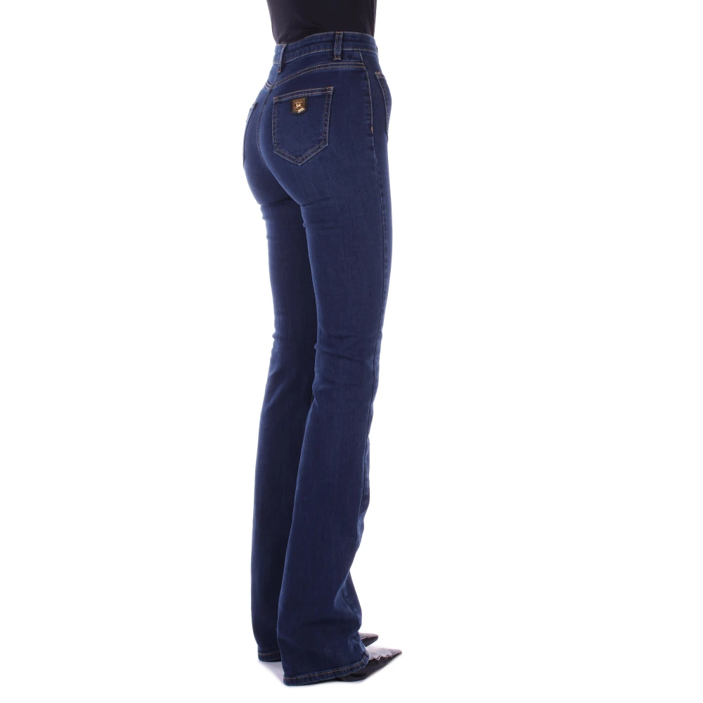 Elisabetta Franchi Blauwe Skinny Jeans met Ritssluiting Blue Dames