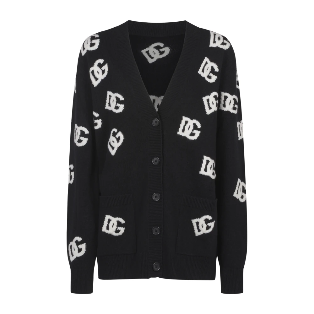 Dolce & Gabbana Zwarte Cardigan Sweaters met Knopen Black Dames