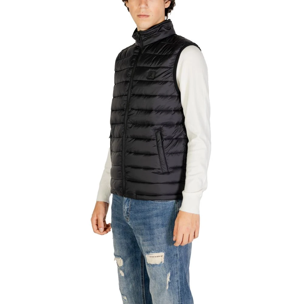 Gianni Lupo Zwarte Polyamide Jas Herfst Winter Collectie Black Heren