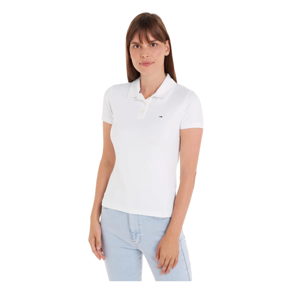 Tommy Jeans Witte Polo Shirt White Dames