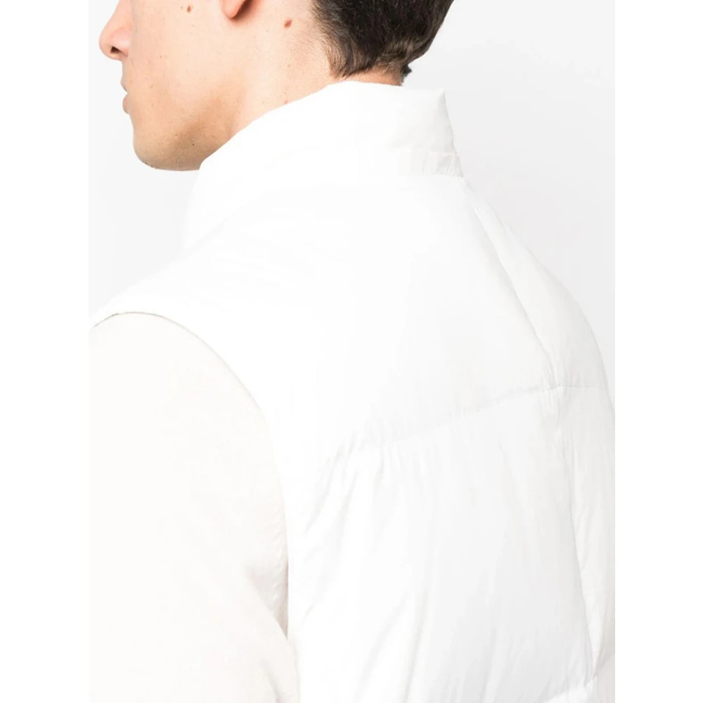 BRUNELLO CUCINELLI Beige Mouwloze Nylon Gewatteerde Jas Beige Heren