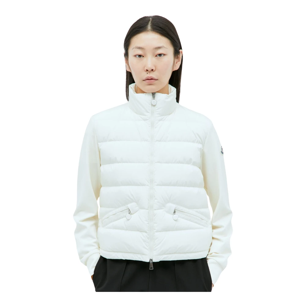 Moncler Gewatteerde Zip-Up Cardigan White Dames