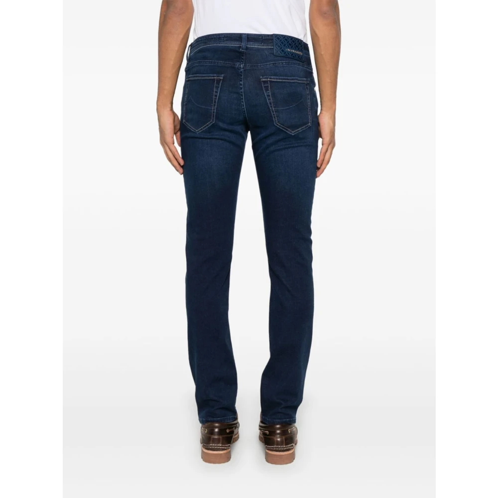 Jacob Cohën Indigo Blauwe Klassieke Five-Pocket Jeans Blue Heren