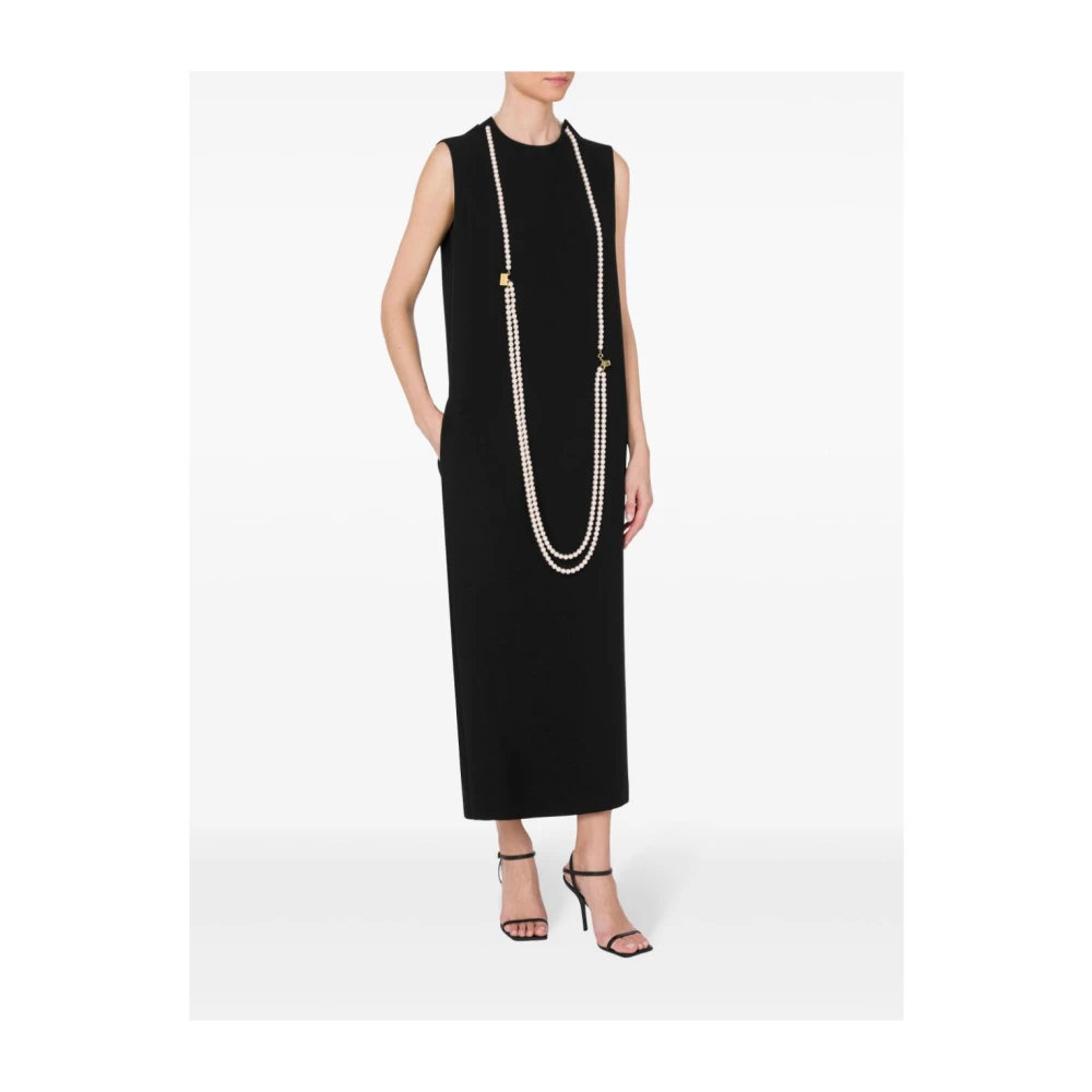 Moschino Elastische jurk met afneembare ketting Black Dames