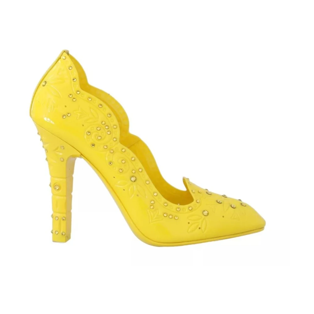 Dolce & Gabbana Donna Giallo Tacchi Gialli Con Cristalli Pumps