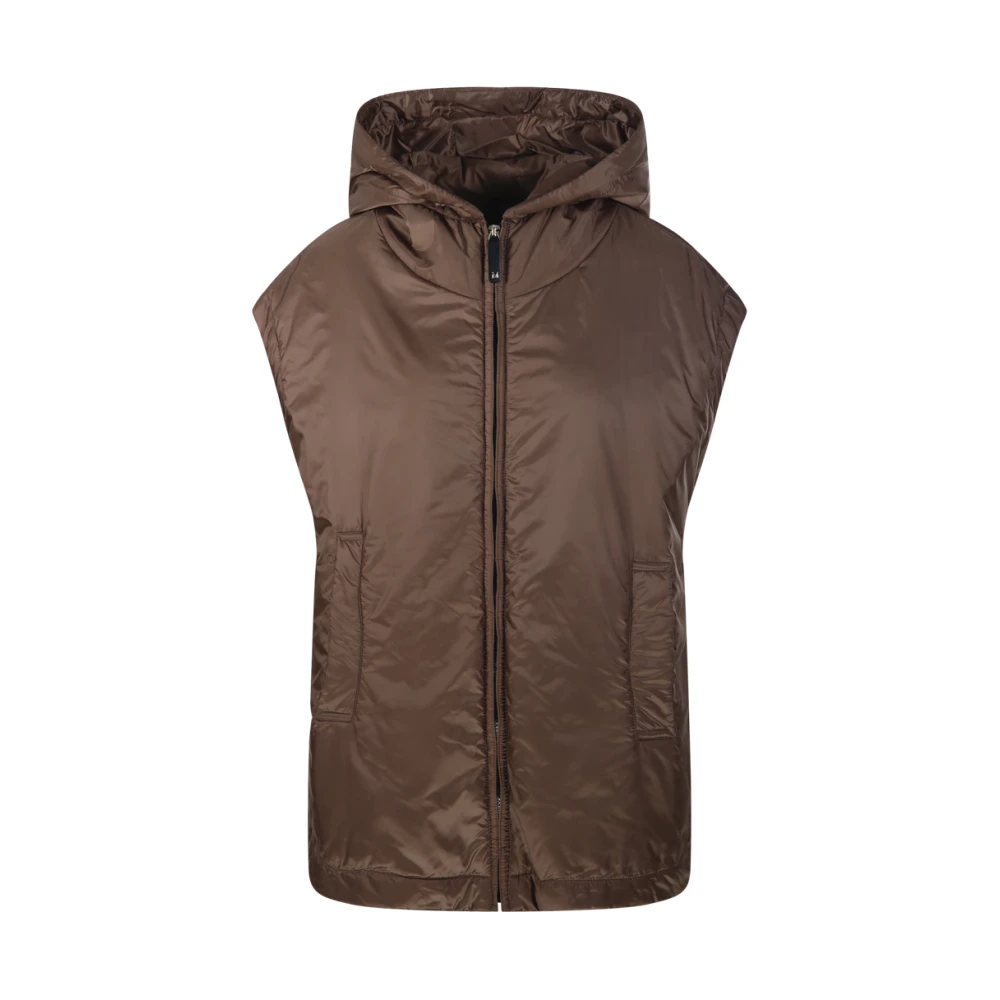 Max Mara Brown Ambra Over Quilted Waist Coat - Female - Waistcoats - S - Jackets