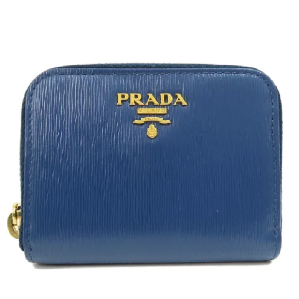 Prada Vintage Pre-owned Leather wallets Blue Dames