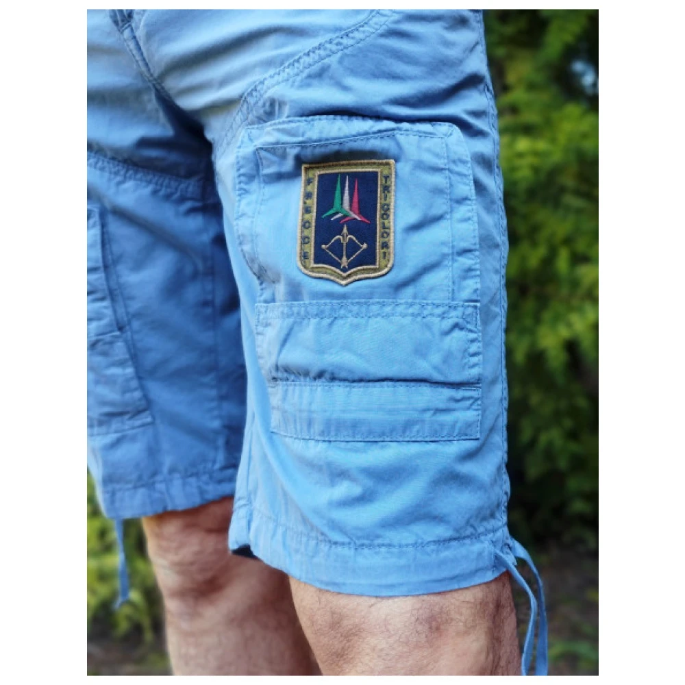 aeronautica militare Anti-G Bermuda van katoen met patches Blue Heren