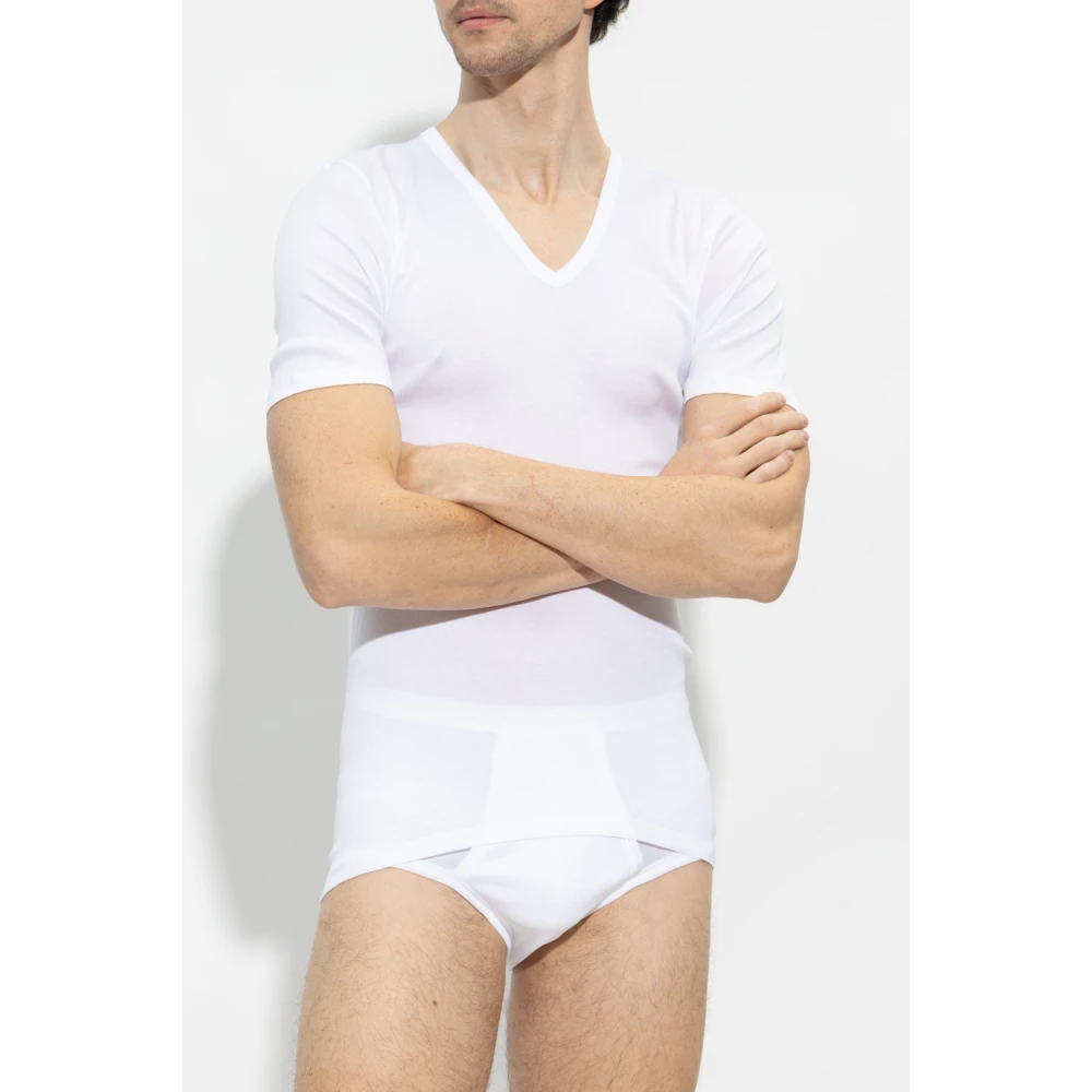 Hanro Katoenen T-shirt White Heren