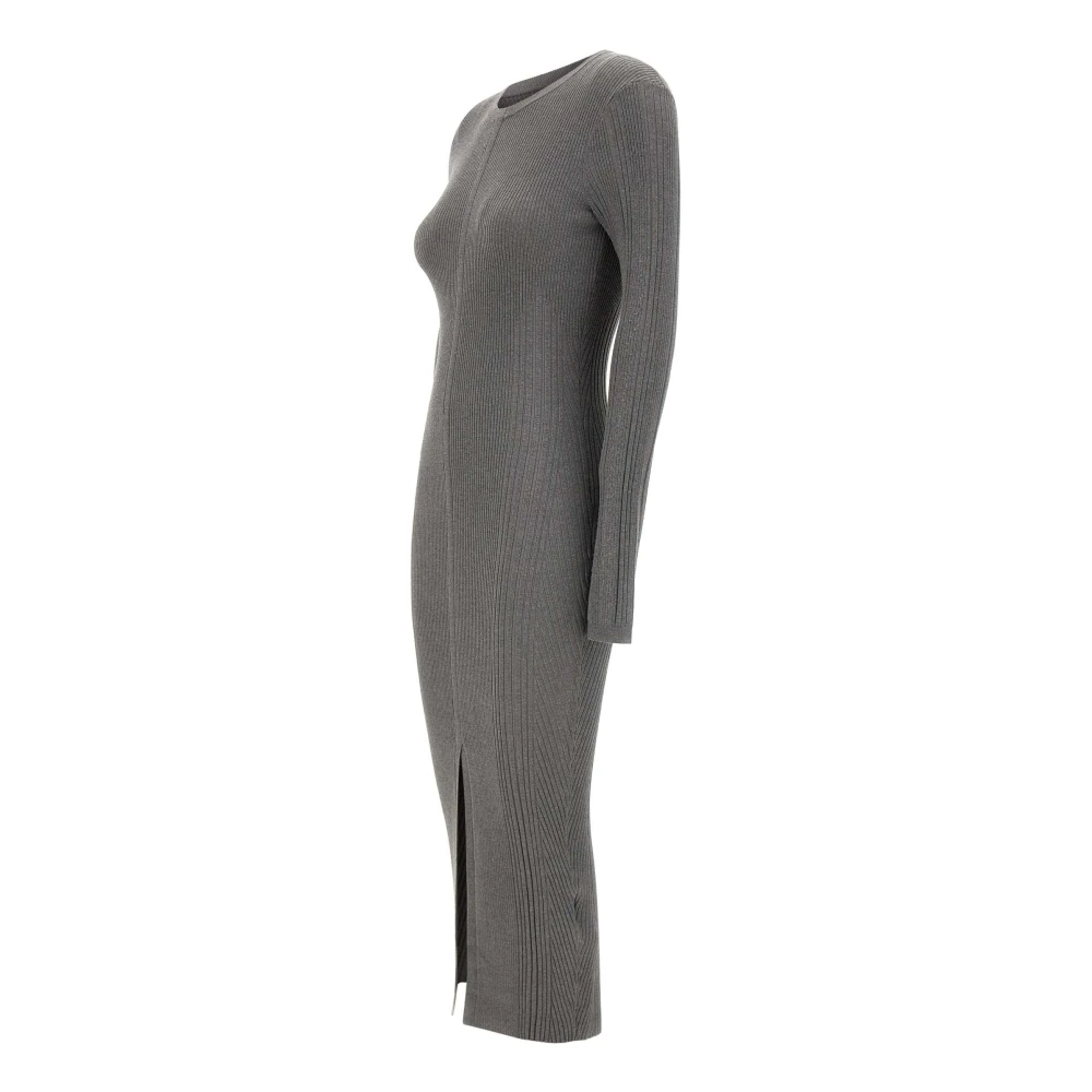 Remain Birger Christensen Geribbelde Grijze Midi Jurk Gray Dames