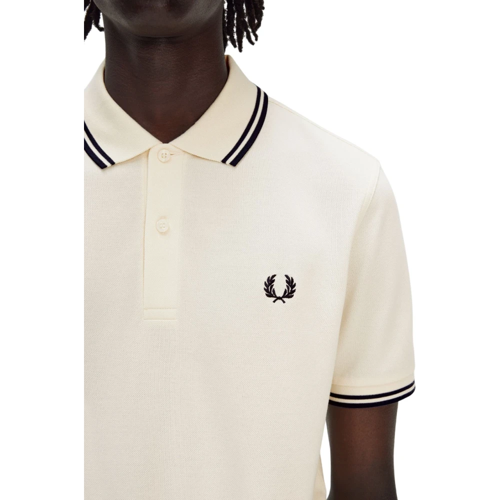 Fred Perry Polo shirt met dubbele streep Beige Heren