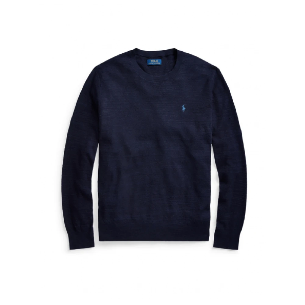 Polo Ralph Lauren Gestructureerde Ronde Hals Trui Blue Heren