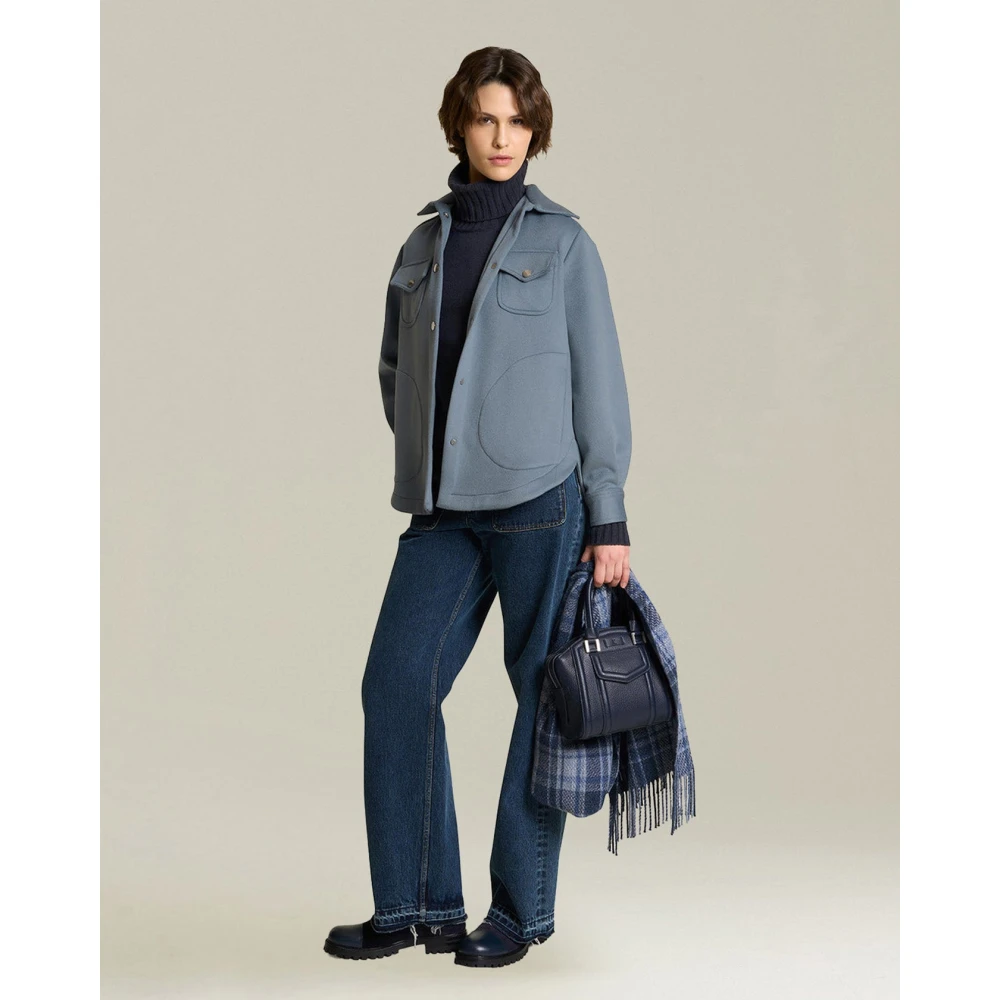 Kiton Boterzachte Mini Karla Leren Tas Blue Dames