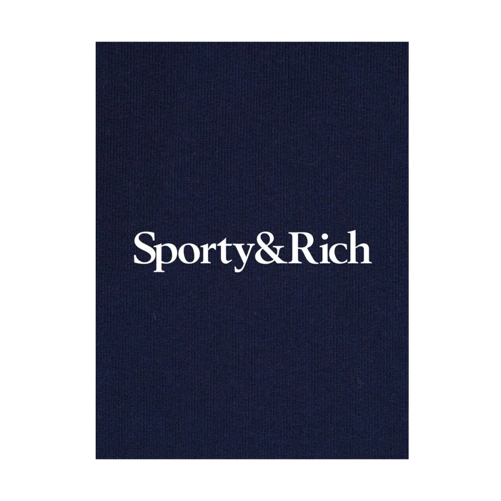 Sporty & Rich Navy Blauwe Hoodie met Rits Blue Dames