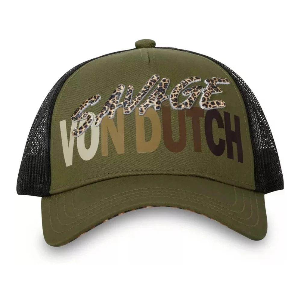 Von Dutch Groene Savage Logo Trucker Cap Green Heren