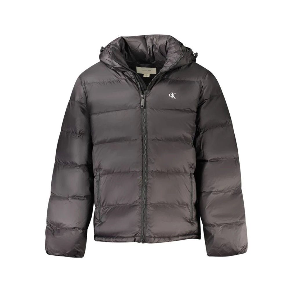 Calvin Klein Men's Black Long-Sleeved Jacket With Removable Hood