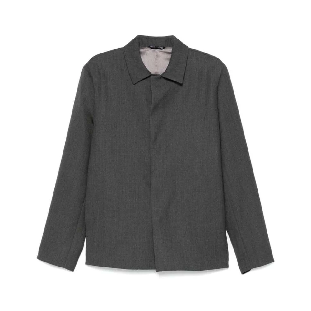 Costumein Grijze Wollen Jas met Klassieke Stijl Gray Heren