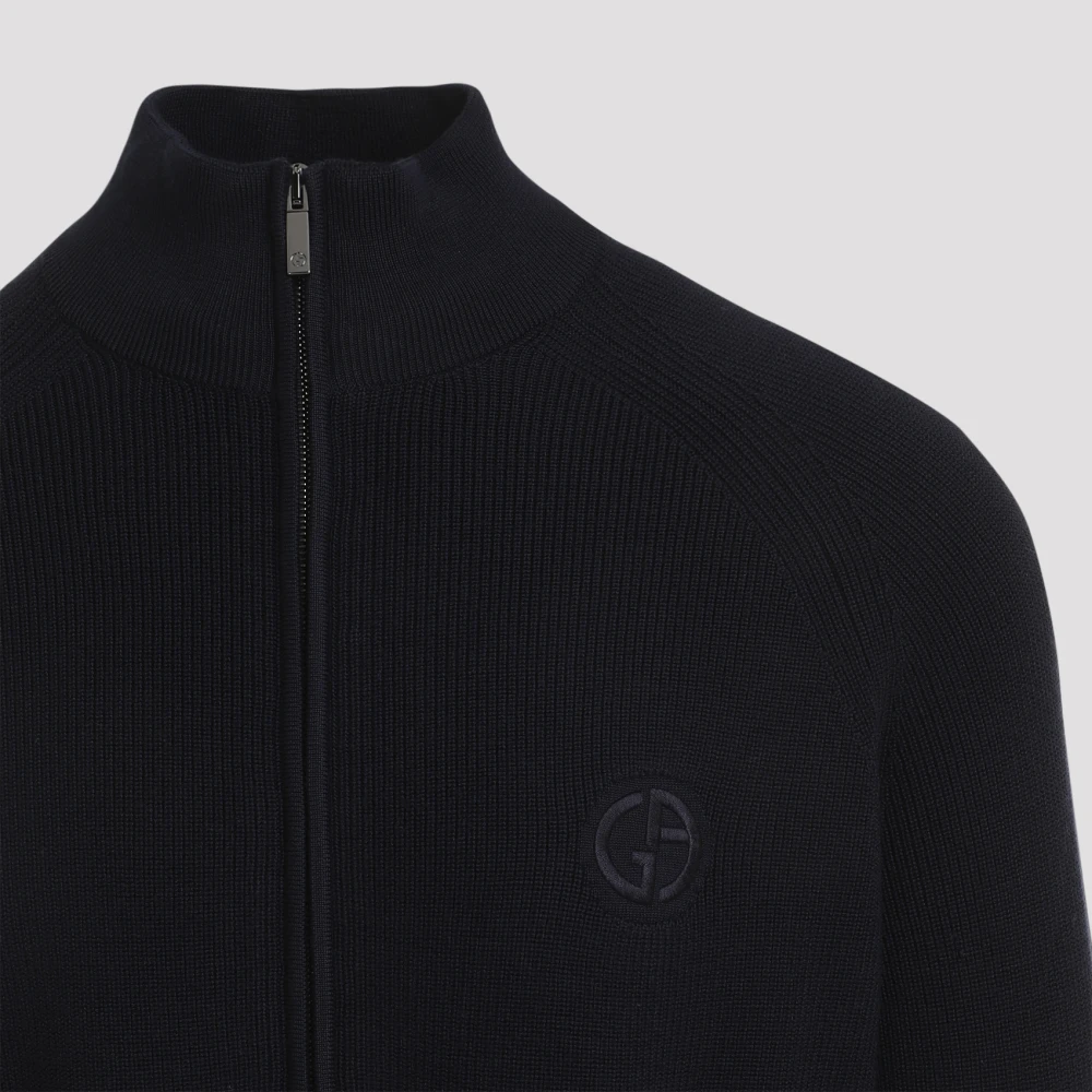 Giorgio Armani Blauwe Sweater Aw24 Herenmode Blue Heren