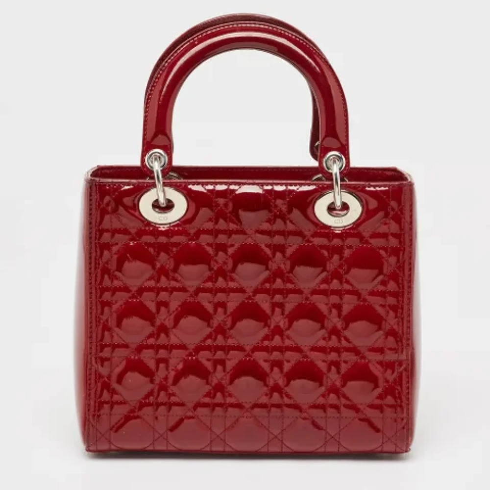 Dior Vintage Pre-owned Leather handbags Red Dames
