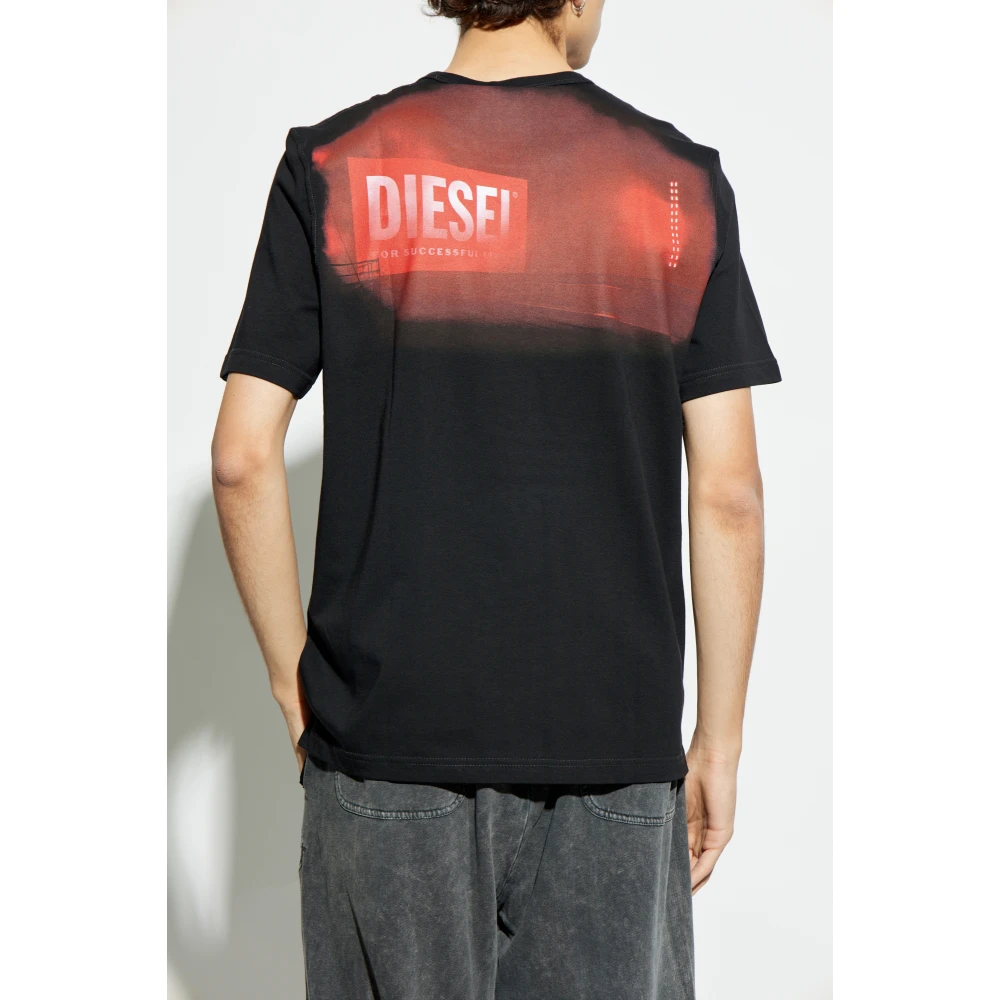 Diesel T-shirt T-Adjust-Slits-R13 Black Heren