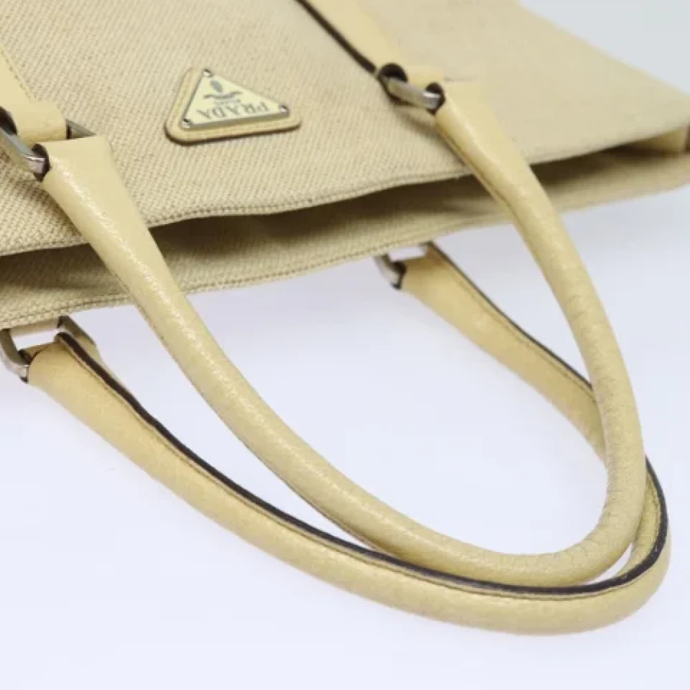 Prada Vintage Pre-owned Canvas handbags Beige Dames