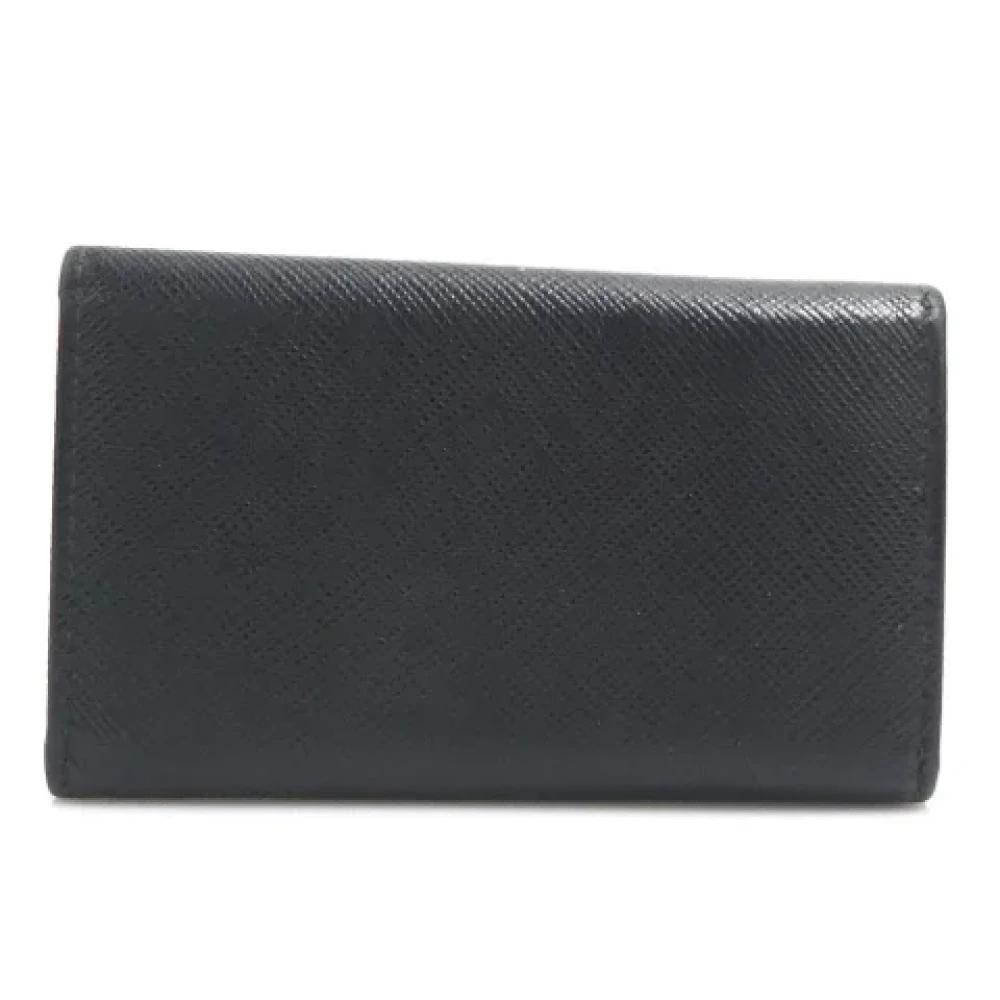 Prada Vintage Pre-owned Leather key-holders Black Dames