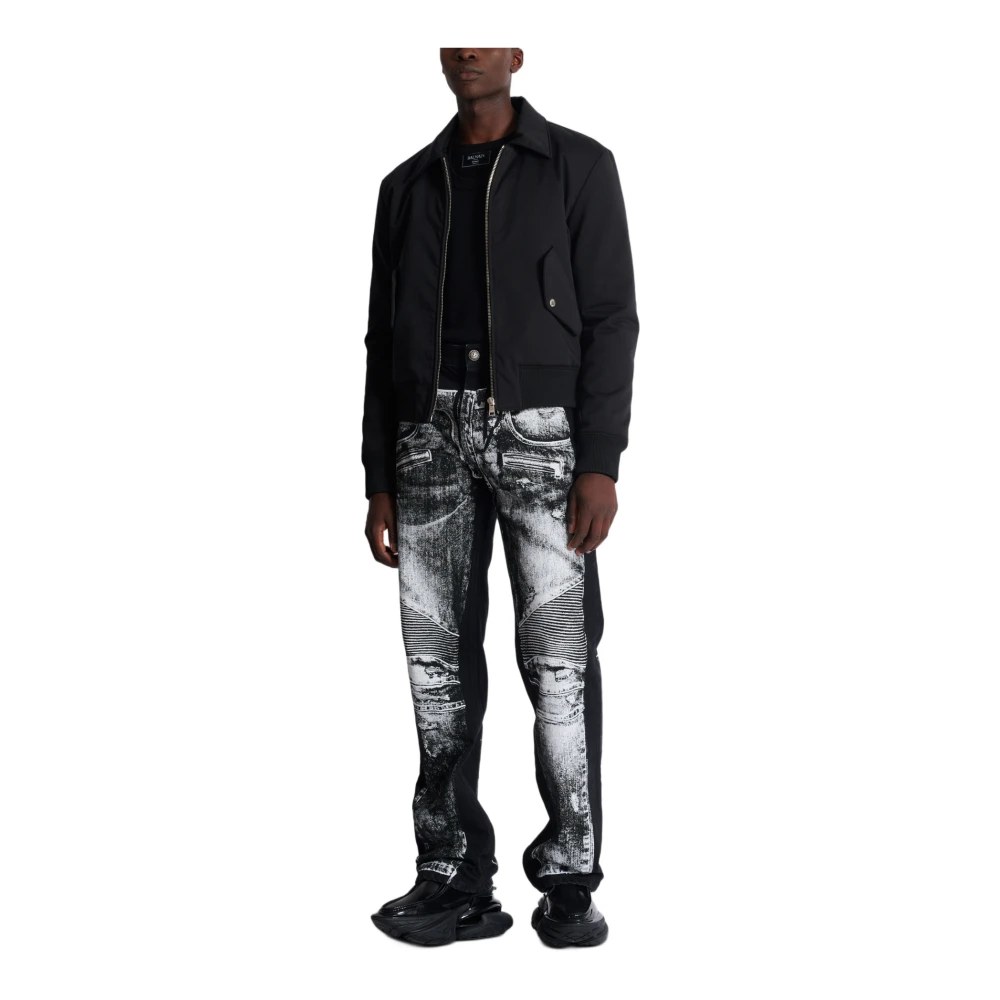 Balmain Bomberjack van katoen met vintage logo Black Heren