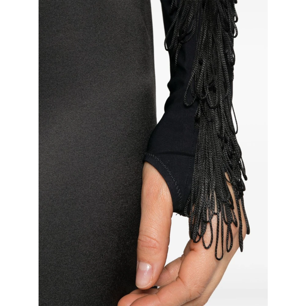 MM6 Maison Margiela Zwarte Top met Verborgen Drukknop Black Dames