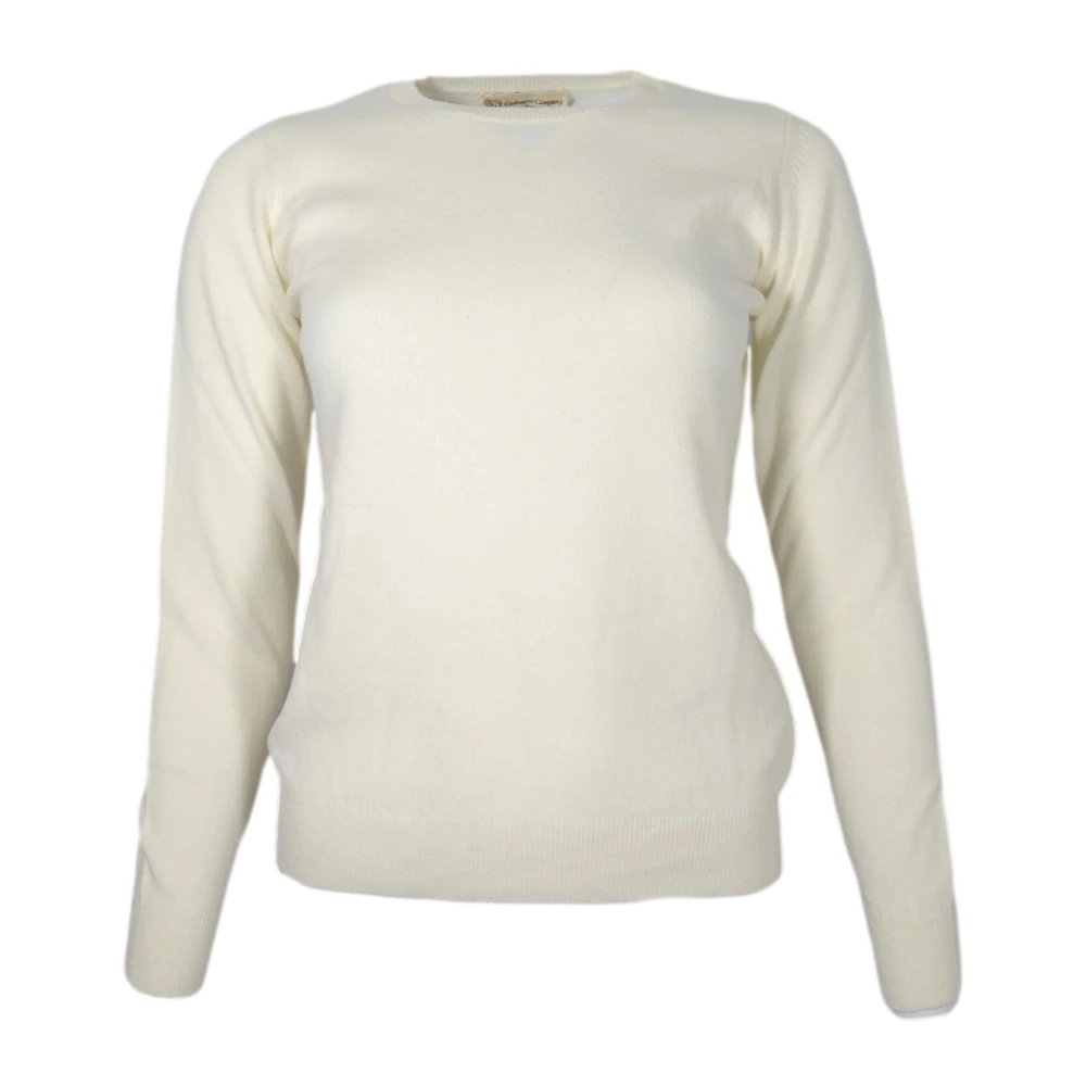 Cashmere Company Zachte Crewneck Trui in Wit White Dames