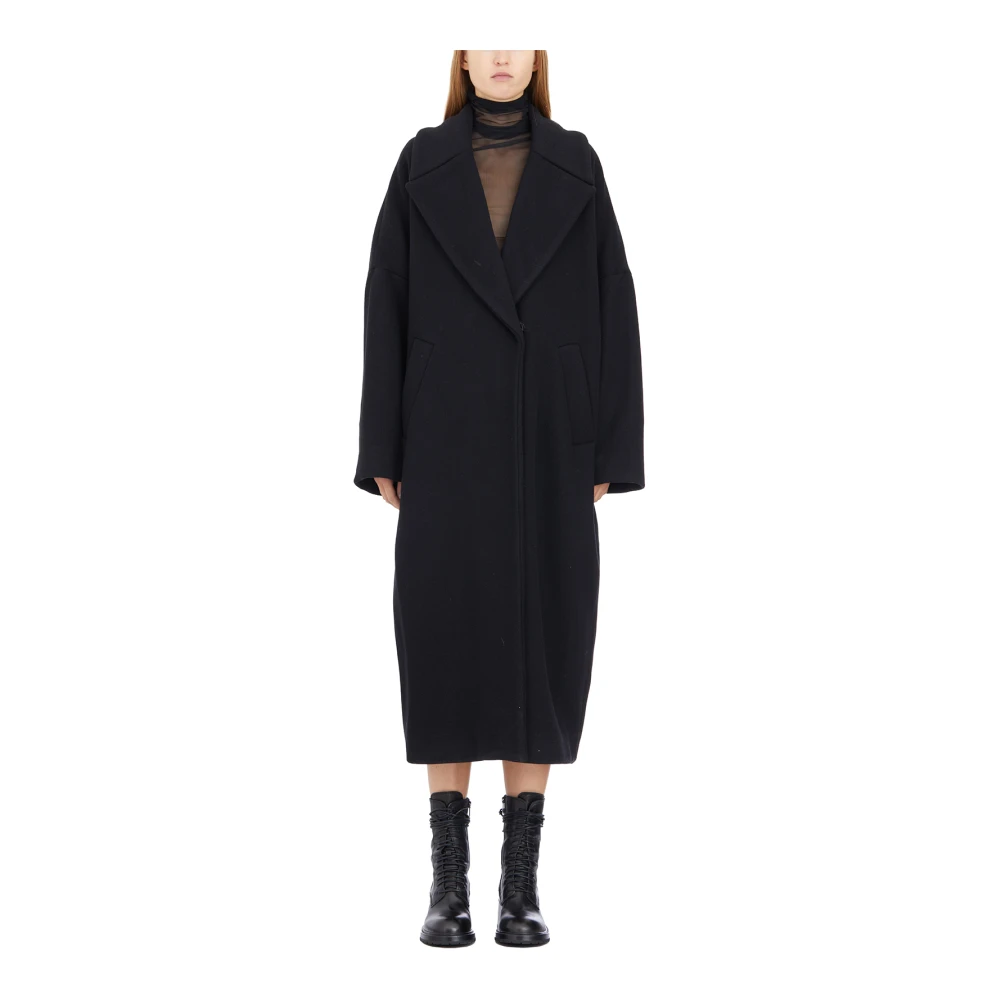 Andrea Ya aqov Wollen Overjas Black Dames