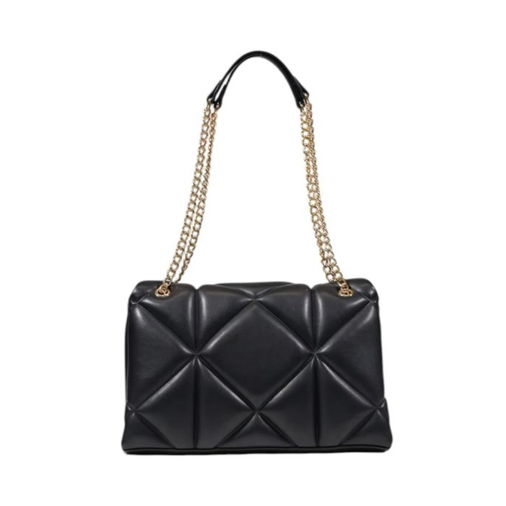 Love Moschino Zwarte Polyurethaan Medium Handtas Lente Zomer Collectie Black Dames