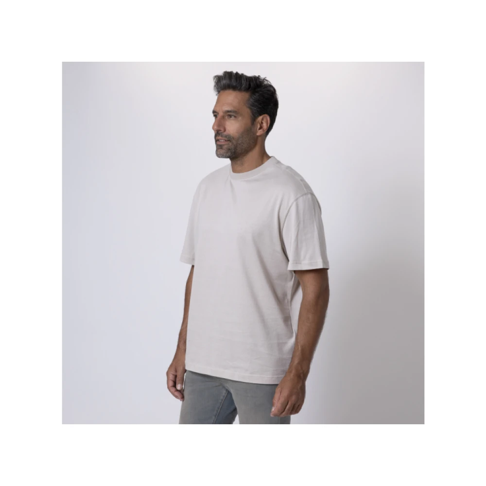 Eleventy Beige Ronde Hals Korte Mouw T-shirt White Heren