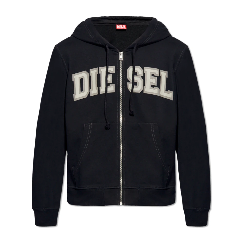 Diesel S-Ginn-Hood-Zip-K12 hoodie Black Heren