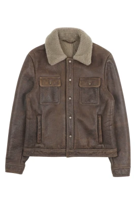 Vintage Läder Bikerjacka