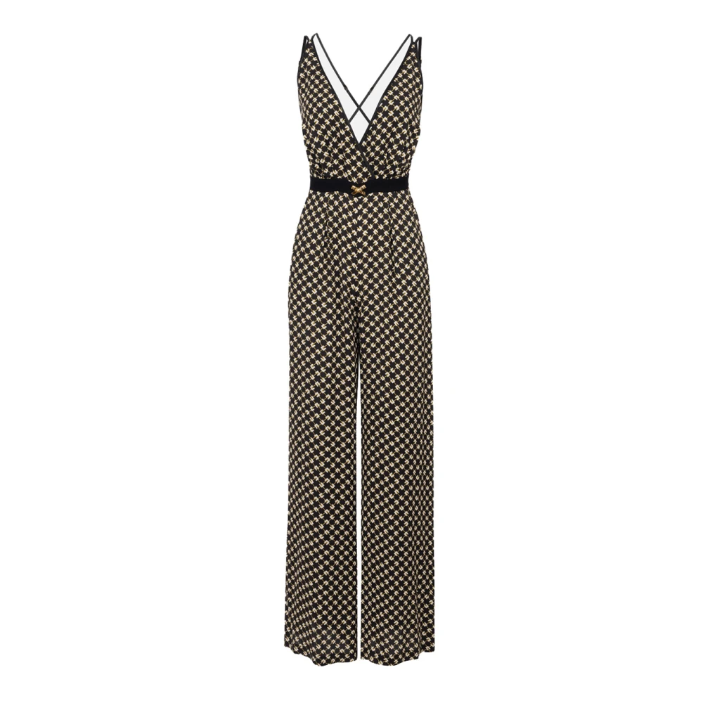 Elisabetta Franchi Georgette Jumpsuit met Diamantprint Multicolor Dames