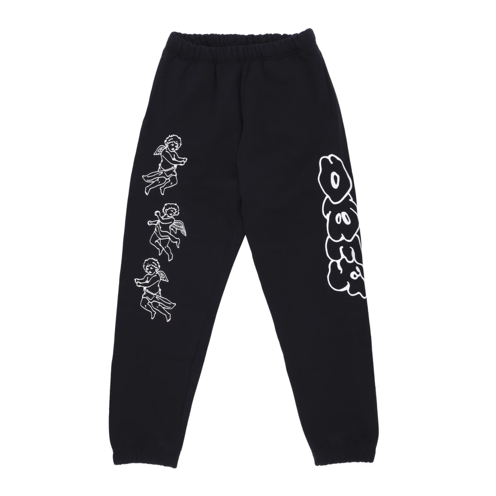 Obey Cherubs Zwarte Sweatpants Lange Broek Black Heren