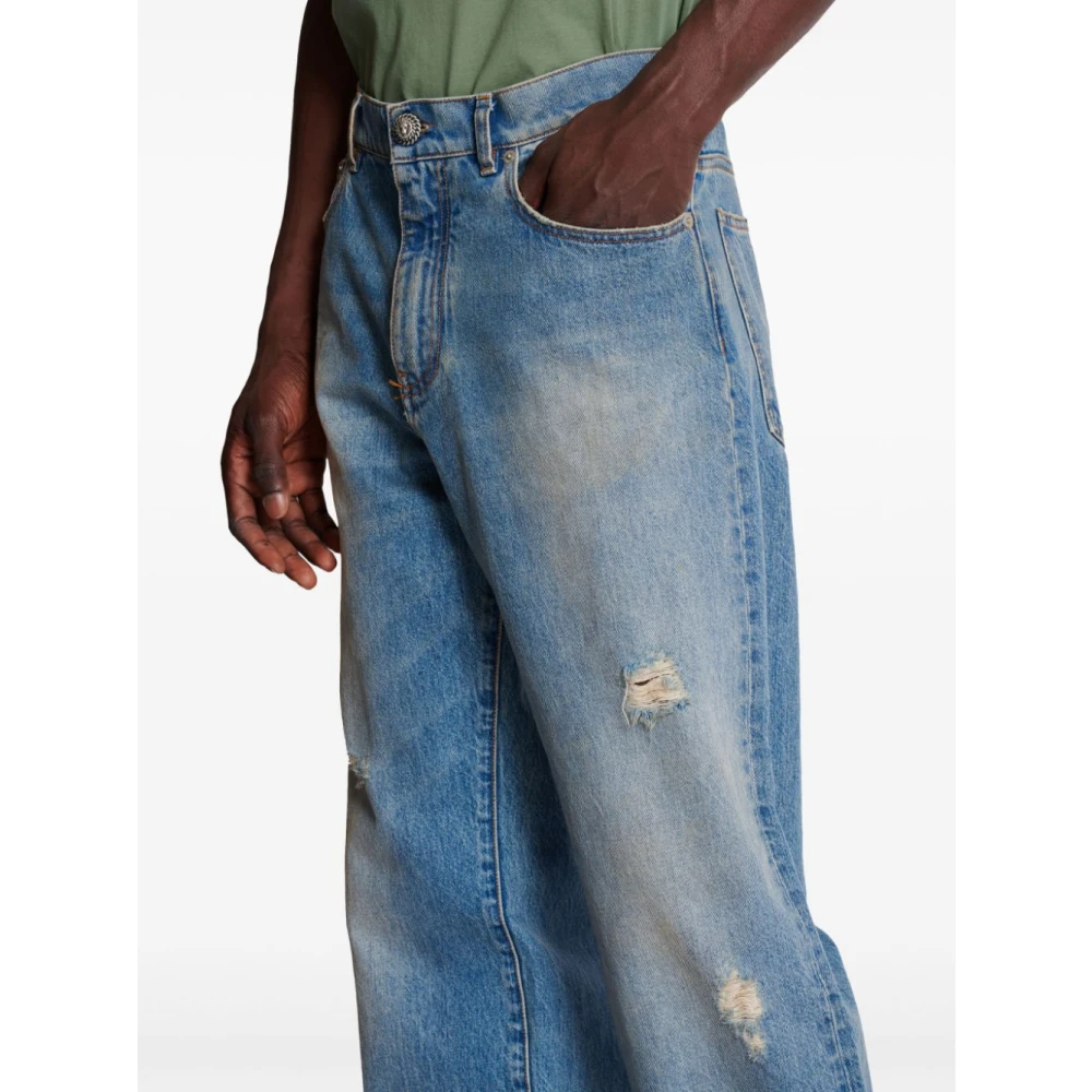 Balmain Blauwe Jeans voor Mannen Ss25 Blue Heren
