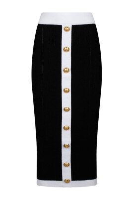 black-and-white-midi-skirt