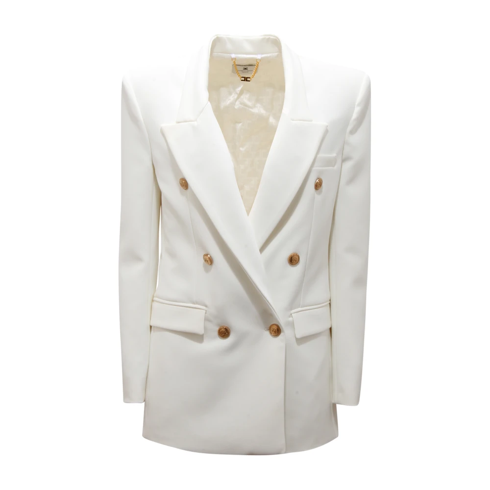 Elisabetta Franchi Women's White Giaccia Doppiopetto Wo Jacket - Blazers - S - Jackets