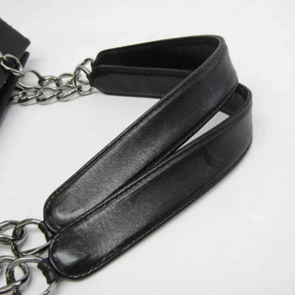 Chanel Vintage Pre-owned Canvas shoulder-bags Black Dames