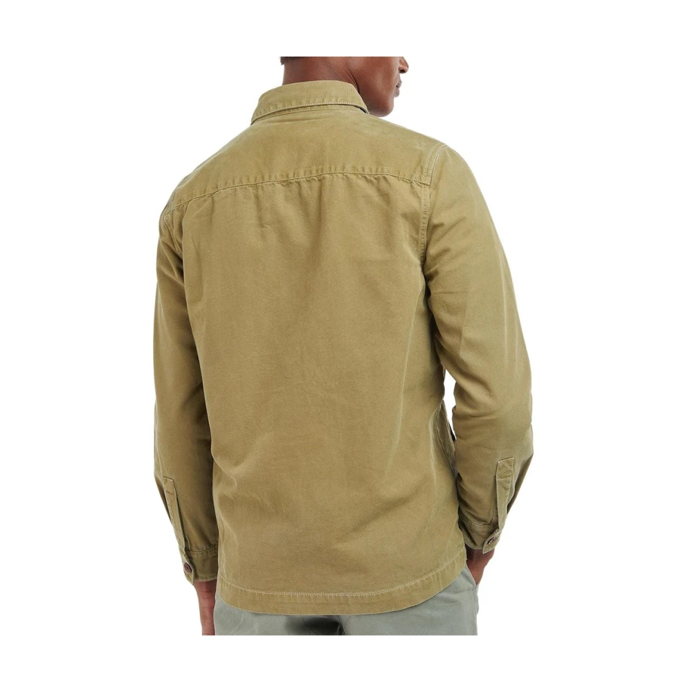 Barbour Groene Katoenen Jas met Knopen Green Heren