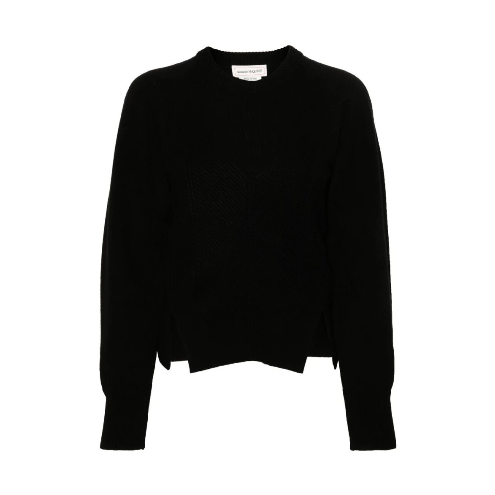 Alexander mcqueen Zwarte Gebreide Korset Trui Black Dames