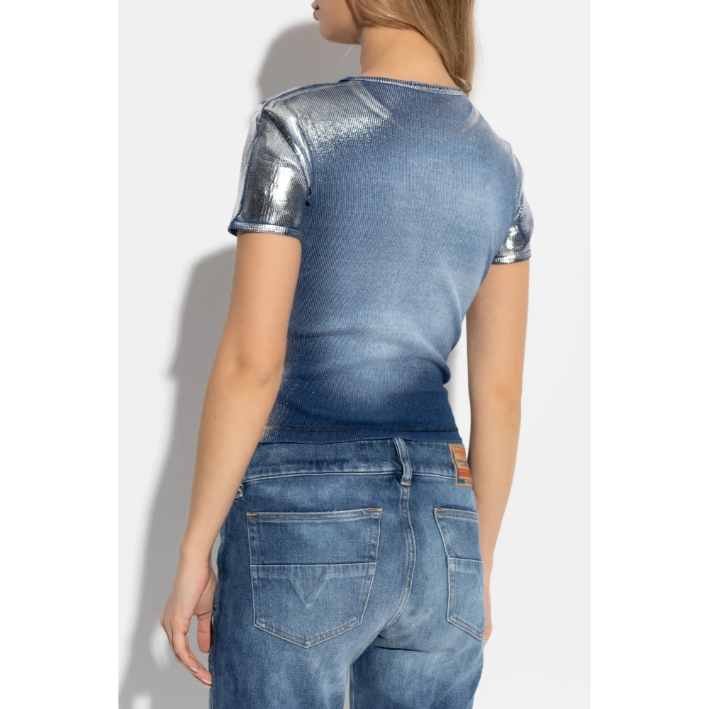 Diesel Top T-Ele-Long-Q1 Blue Dames