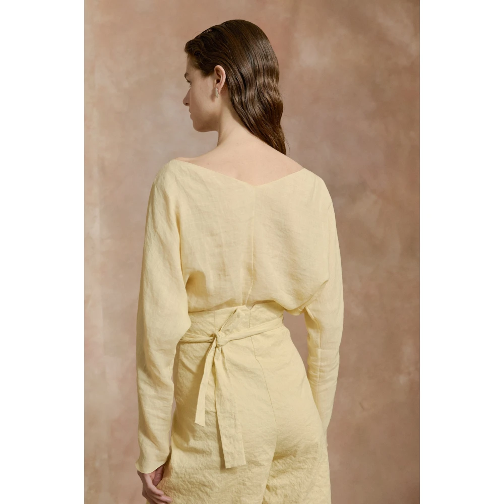 Cortana Yo top in lichtgeel ramie Yellow Dames