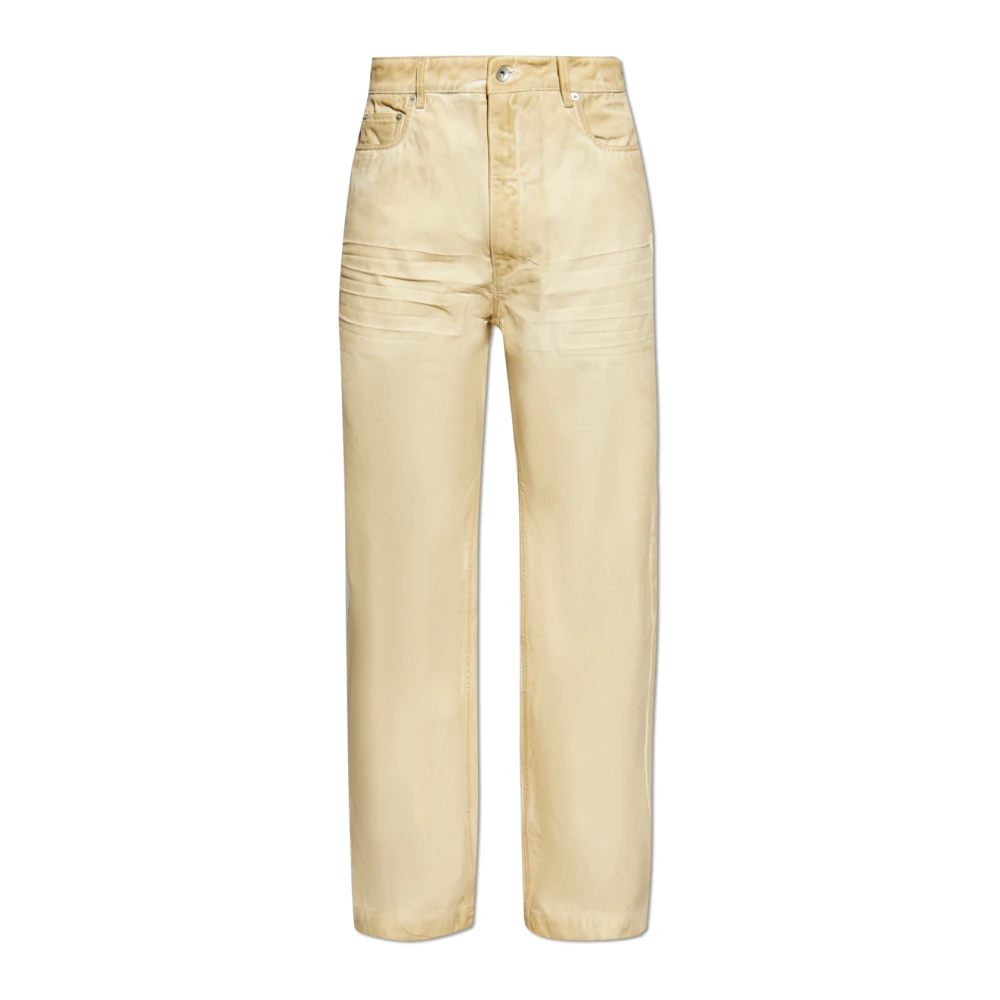 Rick Owens Straight Leg Jeans Beige Heren