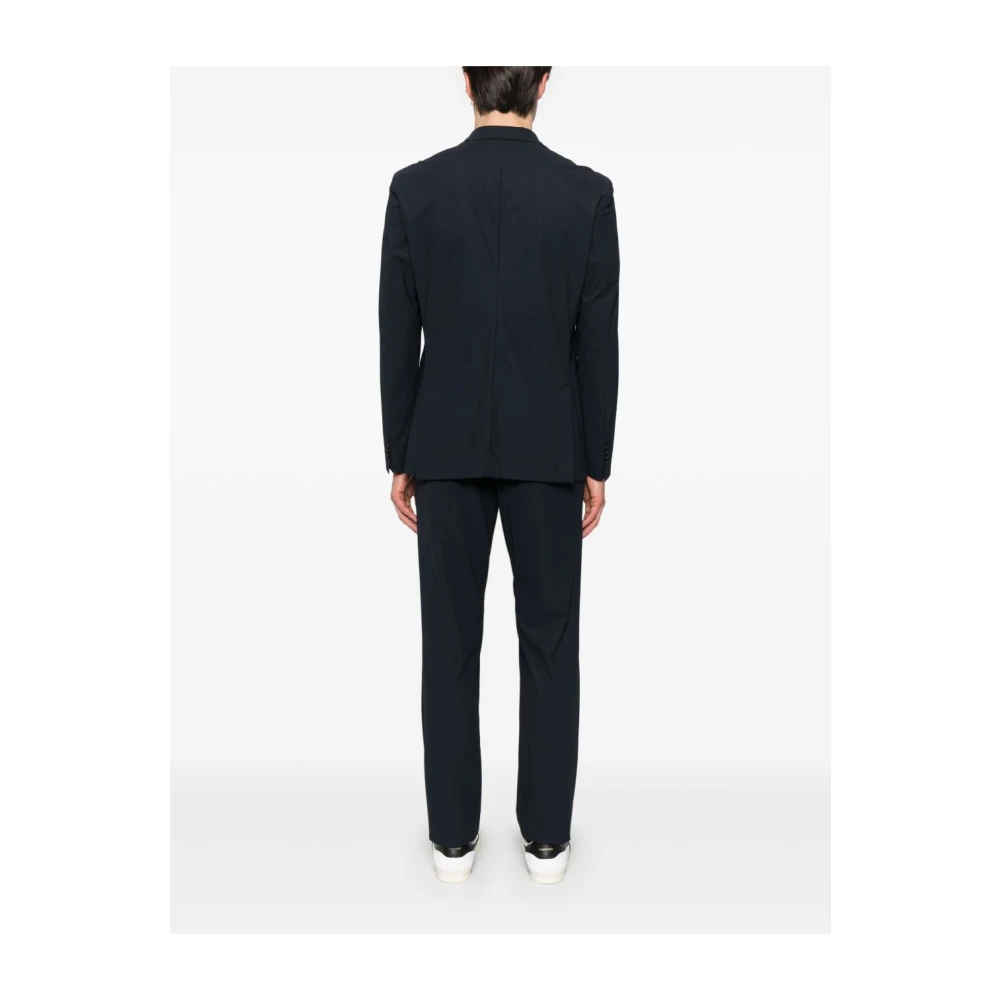 Hugo Boss Blauwe Jurk Met Voorknoopsluiting Achterventilatie Blue Heren